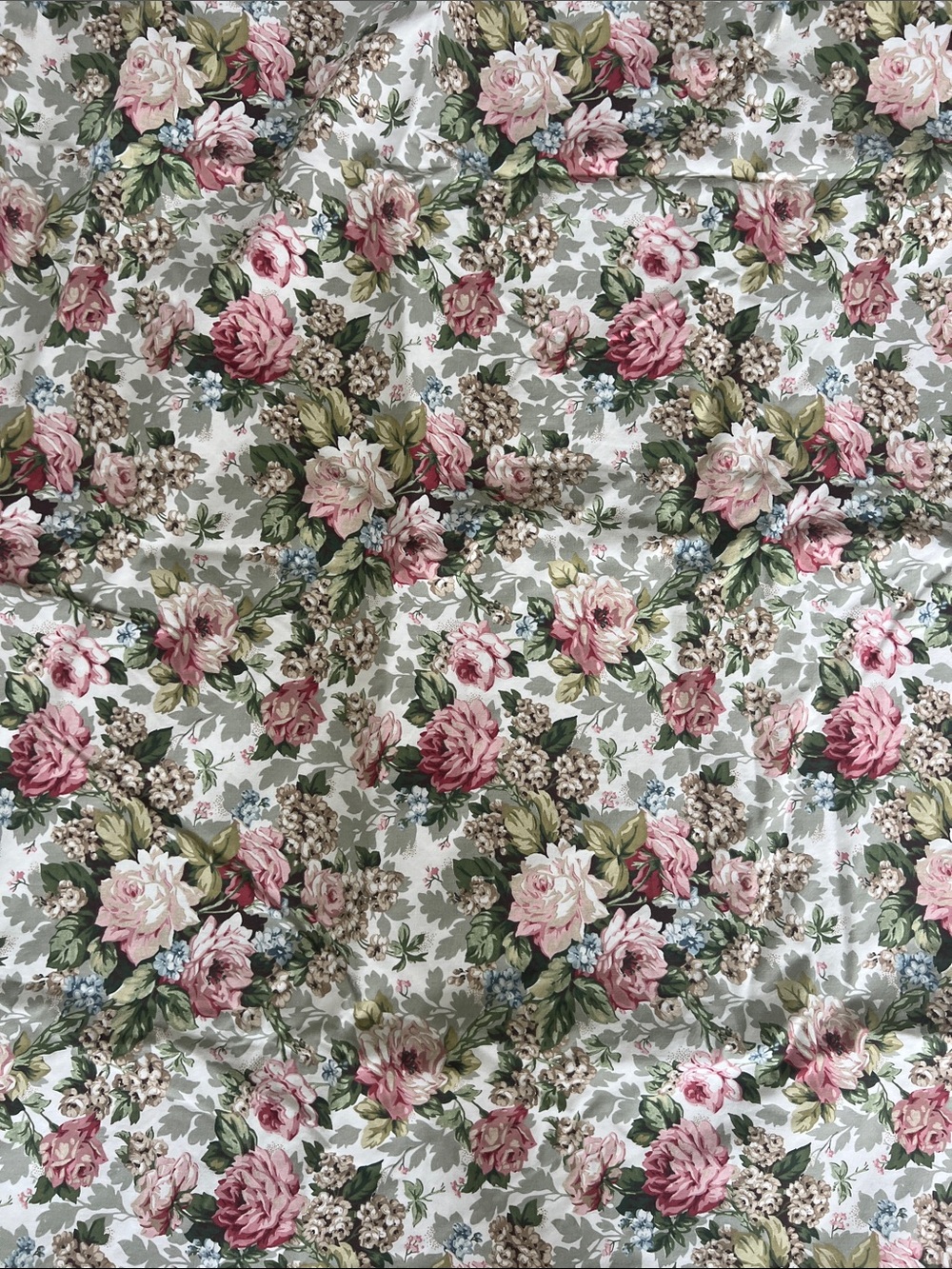 Vintage Floral Rose Print do duvet cover- Pink & Green